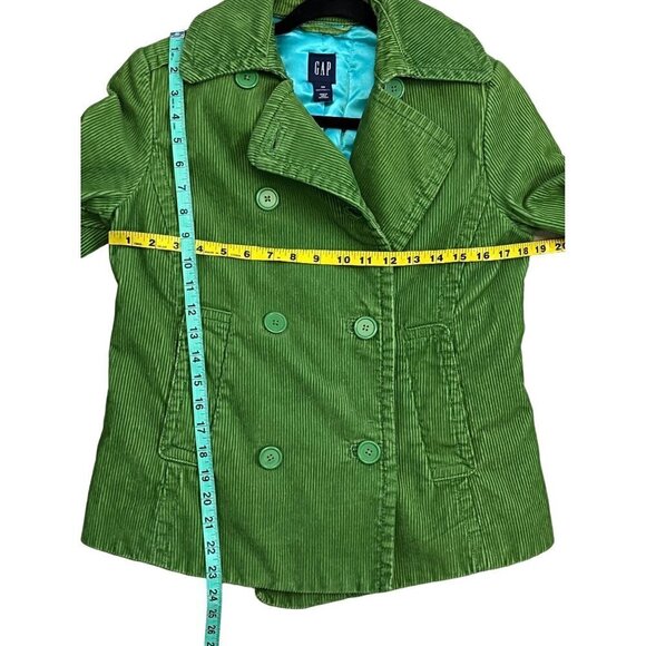 GAP Maternity Green Corduroy Double-Breasted Peacoat Jacket XS - Picture 9 of 10
